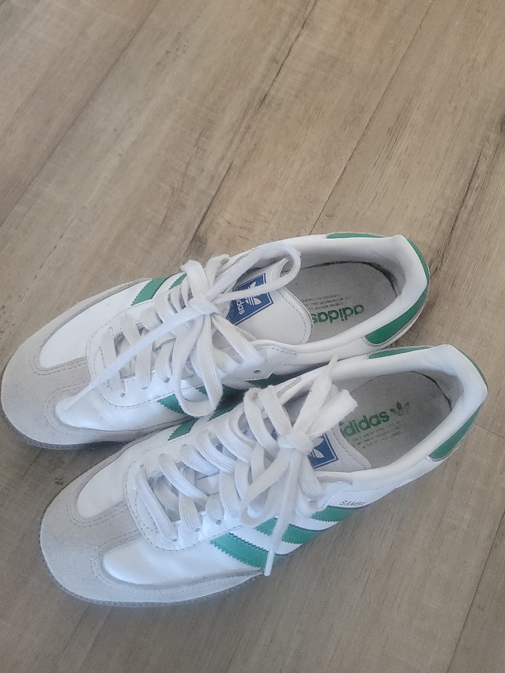 Adidas Kids White & Green Sneakers